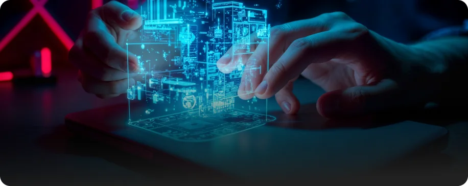 Fintech data visualization on a digital screen